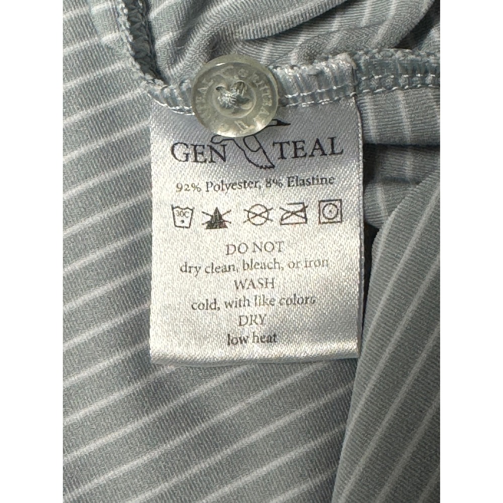 Genteal Performanc Polo Shirt Mens XL Gray White Stripe Short Sleeve Golf - Picture 12 of 12
